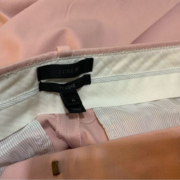J. Crew Teddie Pants Womens Sz 4 Tall Crop Stretch Flat Front Zip Pockets - Picture 6 of 9